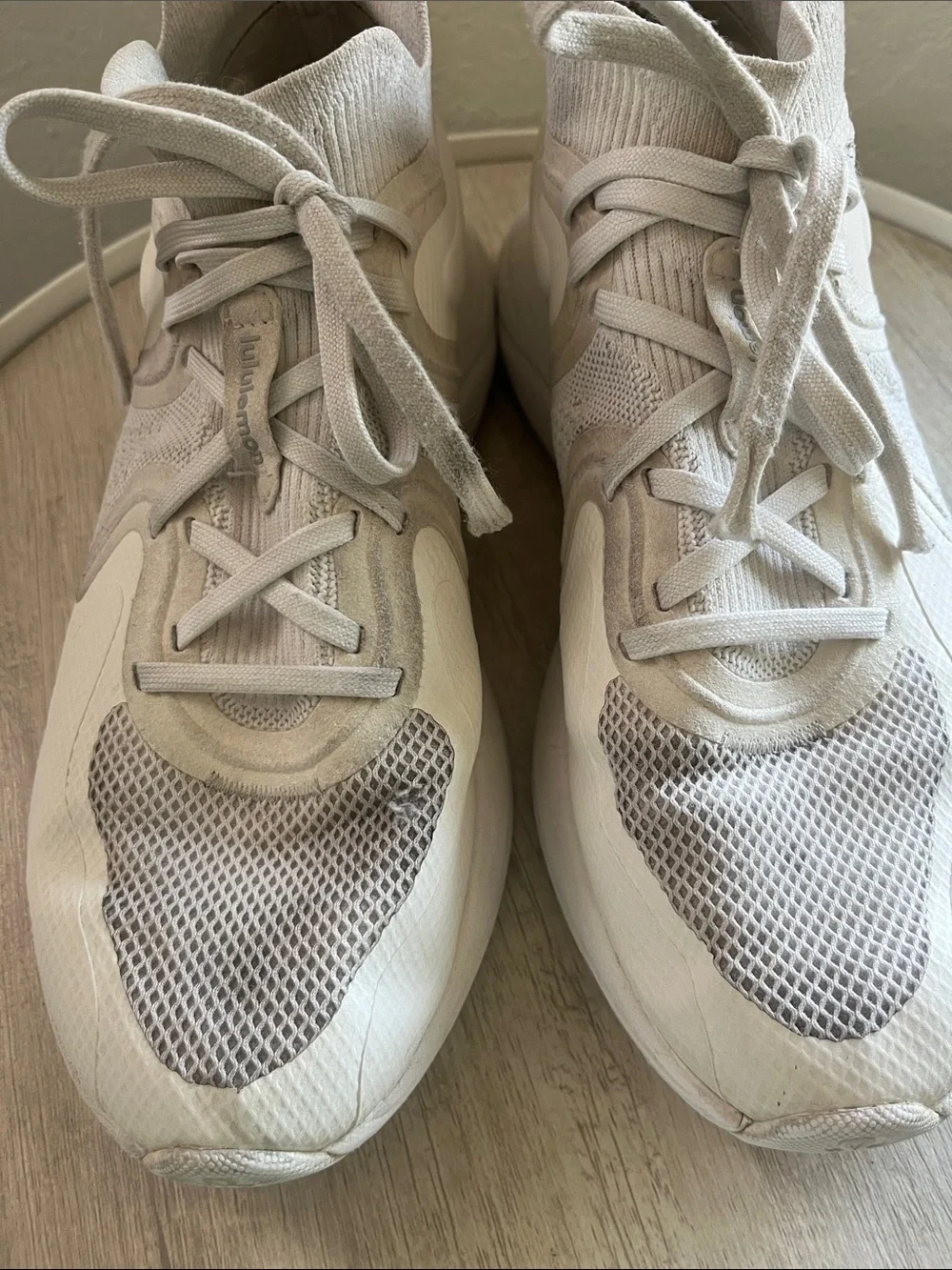 lululemon athletica Women's Off-White High-Top Knit Trainers